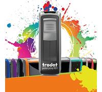 Trodat Pocket Printy 9511 | Personalised Professional Ink Pad 3 Lines | 38 x 14 mm Print (Silver and Black)