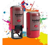 Trodat Printy 46119 - Professional Automatic Date Stamp 1 + 1 Line Customisable - 19 mm Diameter Imprint (Red)