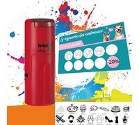 Trodat Printy 4612 - Professional Self-Inking Stamp for Loyalty Cards - Text Plate 12 mm in Diameter Included (Red)