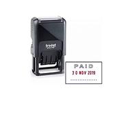 Trodat Eco Printy 4750/L2 "Paid" Dater Stamp Self-Inking - Blue/Red