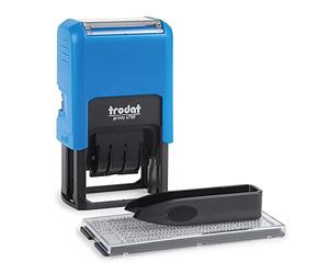 Trodat Printy 4750 Typomatic Date Stamp for Self-Inking, 2-Line, Blue/Red, Max. 41 x 24 mm