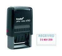 Trodat Printy 4750L1 Self Inking Dater - Received | Received text and adjustable date; 42 x 26mm impression, your selected ink colour; self-inking for records and documents.