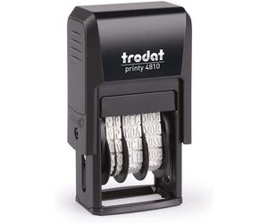 Trodat Printy 4810 Self Inking Date Stamp - Day, Months, in Letters Year - Black