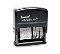 Trodat Printy 4817B Word Tape Rolling Stamp (Former 4812), Date Plus Weekdays, Self-Inking Imprint, Black, 48 x 3.8 mm