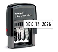 Trodat Printy 4820 Date Stamp, Self-Inking Stamp for Professional and Personal Applications, 3/8” x 1-¼”, Eco-Friendly Climate Neutral Product (Black)