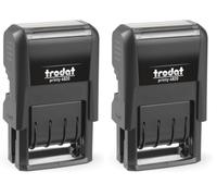 Trodat Printy 4820 Self Inking Date Stamp, Day Month Year, 10 Year Date Band, 25 x 4 mm Impression, Black Ink, Office Document Dater (Pack of 2)