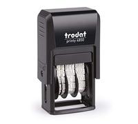 Trodat Printy 4850/L9 Dater Stamp with English Phrase FAXED - Self Inking, Red Ink Date and Blue Text