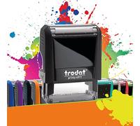 Trodat Printy 4911 - Professional Self-Inking Stamp with 3 Customizable Lines - Text Plate 38 x 14 mm Included (Black)