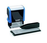 Trodat Printy 4911 Self Inking DIY Stamp Kit - Black, 9/16” x 1-1/2” | Do It Yourself Stamp kit; Up to 4 lines for custom message; Tweezers and 1 character sets included; Black Ink; 9/16” x 1-1/2”