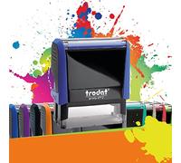 Trodat Printy 4912 - Professional Self-Inking Stamp with 4 Customizable Lines - Text Plate 47 x 18 mm Included (Blue)