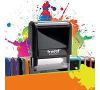 Trodat Printy 4912 - Professional Self-Inking Stamp with 4 Customizable Lines - Text Plate 47 x 18 mm Included (Black)