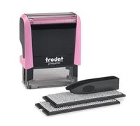Trodat Printy 4912 Stamp to Design Yourself Pastel Pink - Self-Inking 4 Lines Black Imprint Colour 47 x 18 mm