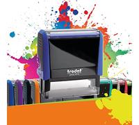 Trodat Printy 4915 - Professional Self-Inking Stamp with 6 Customizable Lines - Text Plate 70 x 25 mm Included (Blue)