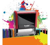 Trodat Printy 4915 - Professional Self-Inking Stamp with 6 Customizable Lines - Text Plate 70 x 25 mm Included (Red)