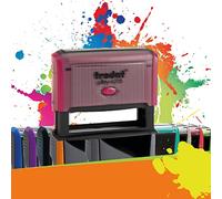 Trodat Printy 4918 - Professional Self-Inking Stamp with 2 Customizable Lines - Text Plate 75 x 15 mm Included (Red)
