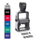 Trodat Professional 5200 Personalised Custom Office and Business Stamp - Allows Up to 5 Lines of Text - Impression Size 38 x 21 mm - Brushed Aluminium Finish