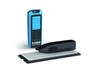 Trodat Self-Inking DIY Pocket Printy 9511 Typo, 38 x 14 mm, 3 Rows, Includes Black Ink Cartridge, Tweezers and 1 Set of Fonts, Icons and Numbers