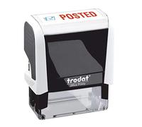 Trodat Self-Inking Office Printy 4912 Word Stamp POSTED 46x18 mm Blue/Red Ink