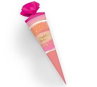 Trötsch Geschenkverpackung Geschenk Zuckertüte Herzlichen Glückwunsch rosa und rot: Geschenkform Geschenkverpackung