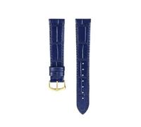 TROGPYXG 15mm 17mm 18mm 20mm Leather Watch Strap Compatible With Cartier Dumont London Santos Watchband Men Women Quick Release Bracelet(Blue-Gold,18mm)