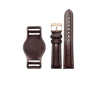 TROGPYXG 18mm 20mm 22mm Cowhide Watch Strap Compatible With Rolex Submariner Daytona Series Vintage Leather Bracelet Watchband Accessories(A-Dark Brown-RG,18mm)