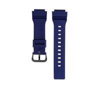 TROGPYXG 18mm Waterproof Colour Rubber Watchband Compatible With Casio WS-1400H/1300/1500 W-737H AE1500 Resin Silicone Strap Unisex Bracelet(Blue black pin)