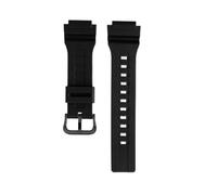 TROGPYXG 18mm Waterproof Colour Rubber Watchband Compatible With Casio WS-1400H/1300/1500 W-737H AE1500 Resin Silicone Strap Unisex Bracelet(Black black pin)