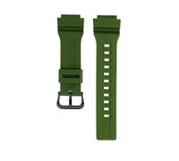 TROGPYXG 18mm Waterproof Colour Rubber Watchband Compatible With Casio WS-1400H/1300/1500 W-737H AE1500 Resin Silicone Strap Unisex Bracelet(Green black pin)
