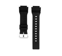 TROGPYXG 18mm Waterproof Colour Rubber Watchband Compatible With Casio WS-1400H/1300/1500 W-737H AE1500 Resin Silicone Strap Unisex Bracelet(Black silver pin)