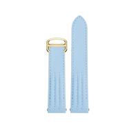 TROGPYXG 19 20mm FKM Rubber Strap Compatible With Cartier Roadster Series Quick Release Fluororubber Wristband W6206018 W6206017 Watchband Men(Sky blue-gold,20mm)