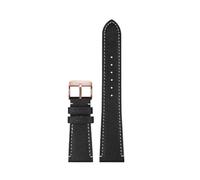 TROGPYXG 19mm 20mm 22mm Leather Watch Strap Compatible With Tudor Heritage Black Bay 58 M79250BA Watchband GMT Prince/Princess Bracelet(Black Green,22mm)