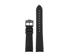 TROGPYXG 22mm Curved End Rubber Watch Band Compatible With Tudor Black Bay 58 Bronze - Soft Silicone Strap, Red Floral Pattern(Black-black A)
