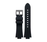 TROGPYXG 24x11mm 26x12mm Silicone Rubber Watch Strap Compatible With Tissot PRX Super Player T137.407.11 Convex Bracelet Men Women Watchband(Black-black,24x11mm women)