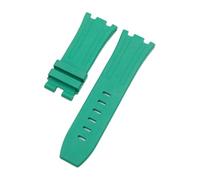 TROGPYXG 28mm Soft Fluorous FKM Rubber Watchband Compatible With AP Strap Watch Audemars Piguet Wristband 42mm Dial 15703 15710 Pin Buckle(Green,28MM_ROSE BUCKLE)