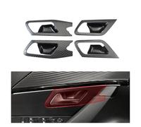 TROGPYXG 4pcs ABS Golden Carbon Fiber Color Inner Door Open Handle Bowl Cover Interior Compatible with Peugeot 208 2020-2025(with Handle Version)