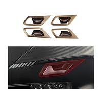 TROGPYXG 4pcs ABS Golden Carbon Fiber Color Inner Door Open Handle Bowl Cover Interior Compatible with Peugeot 208 2020-2025(Golden no Handle)