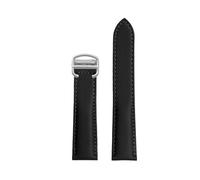TROGPYXG Compatible With Cartier Must London Solo Men's SANTOS Women's Nylon Cowhide Bottom Watch Strap 16mm 18mm 20mm Wristband Black Blue(Black-silver buckle,16mm-width)