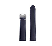 TROGPYXG Compatible With Cartier Must London Solo Men's SANTOS Women's Nylon Cowhide Bottom Watch Strap 16mm 18mm 20mm Wristband Black Blue(Blue-silver buckle,20mm-width)