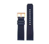 TROGPYXG Compatible With Cartier Strap CALIBRE W7100055/WGCA0010 WSCA0006 Bracelet(Blue-rosegold clasp,23mm)