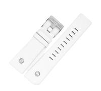 TROGPYXG Compatible With Diesel Cowhide Watch Strap Men DZ4323 DZ1657 DZ4318 Lychee Pattern Plain Wristband Calfskin Watchband 22 24 26 27 28 30mm(A white-silver,26mm)