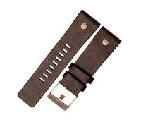 TROGPYXG Compatible With Diesel Cowhide Watch Strap Men DZ4323 DZ1657 DZ4318 Lychee Pattern Plain Wristband Calfskin Watchband 22 24 26 27 28 30mm(B Dark brown-RD,22mm)