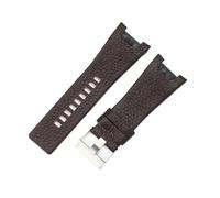 TROGPYXG Compatible With Diesel Dz1216 Dz1273 Dz4246 Comfortable Soft Special Concave Interface Men's Business Leather Watch Strap Accessories 32mm(Brown(LZ)-Steel-K3)