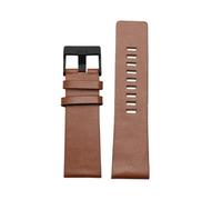 TROGPYXG Compatible With Diesel Leather Watch Strap DZ7311 DZ7332 DZ7314 DZ1405 4323 4318 WatchBand Black Brown 22 24 26 28 30 32mm Bracelet(Light brown black,Width 26mm)