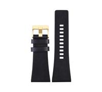 TROGPYXG Compatible With Diesel Leather Watch Strap DZ7311 DZ7332 DZ7314 DZ1405 4323 4318 WatchBand Black Brown 22 24 26 28 30 32mm Bracelet(Black gold,Width 30mm)