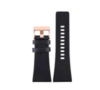 TROGPYXG Compatible With Diesel Leather Watch Strap DZ7311 DZ7332 DZ7314 DZ1405 4323 4318 WatchBand Black Brown 22 24 26 28 30 32mm Bracelet(Black rose gold,Width 32mm)