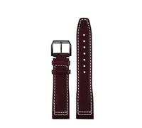 TROGPYXG Compatible With IWC Pilot IW378003 IW328203/205/201 Mark 20 Leather Watch Band 20 21mm Quick Release Bracelet(Brown-black pin,21mm)