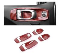 TROGPYXG Compatible with Jeep JL Door Handle Bowl Cover Decor Trim Internal Accessories Compatible with 2018-2023 Jeep Wrangler JL 4-Door Carbon Fiber(Carbon Fiber red)