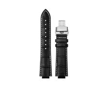 TROGPYXG Compatible With Maserati R8821108025 R8851108002 Watch Band Men's Wrist Band Trident Raised Mouth Watch Band 21mm 24mm Accessories(White line SK,21mm)
