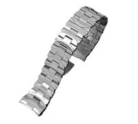 TROGPYXG Compatible With Panerai Luminor series watch PAM441 111 PAM01316 curved steel strap stainless men's chain silver black 24m(Silver)