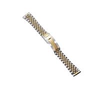 TROGPYXG Compatible With Rolex DAYTONA SUBMARINER Yacht-Master GMT Luxury Stainless Steel Strap Compatible With Jubilee Curved End Bracelet 20mm 21mm(Silver Gold,20mm)